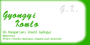 gyongyi komlo business card